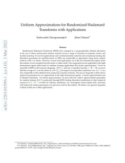 Uniform Approximations for Randomized Hadamard Transforms with
  Applications
