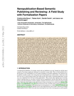 Nanopublication-Based Semantic Publishing and Reviewing: A Field Study
  with Formalization Papers