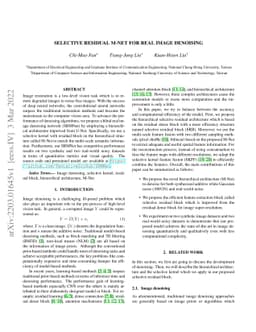 Selective Residual M-Net for Real Image Denoising
