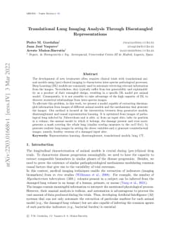 Translational Lung Imaging Analysis Through Disentangled Representations