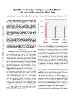 Quantity over Quality: Training an AV Motion Planner with Large Scale
  Commodity Vision Data