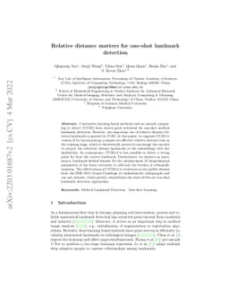 Relative distance matters for one-shot landmark detection