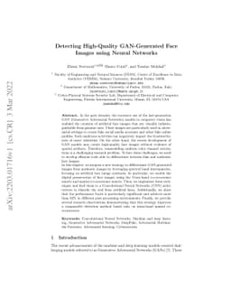 Detecting High-Quality GAN-Generated Face Images using Neural Networks