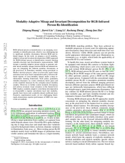 Modality-Adaptive Mixup and Invariant Decomposition for RGB-Infrared
  Person Re-Identification