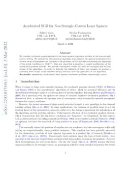 Accelerated SGD for Non-Strongly-Convex Least Squares