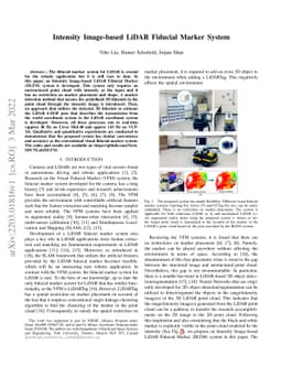 Intensity Image-based LiDAR Fiducial Marker System