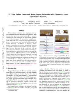 LGT-Net: Indoor Panoramic Room Layout Estimation with Geometry-Aware
  Transformer Network