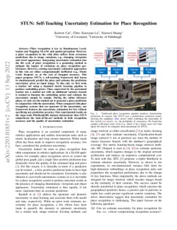 STUN: Self-Teaching Uncertainty Estimation for Place Recognition