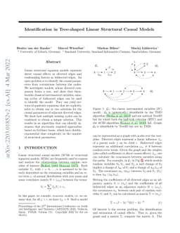 Identification in Tree-shaped Linear Structural Causal Models