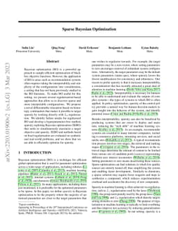 Sparse Bayesian Optimization