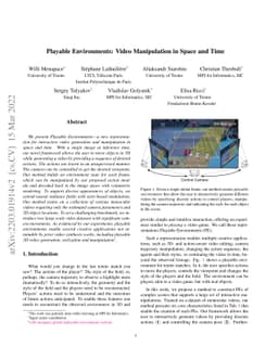 Playable Environments: Video Manipulation in Space and Time