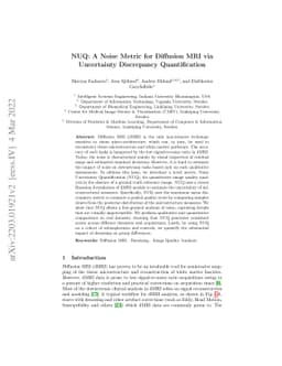 NUQ: A Noise Metric for Diffusion MRI via Uncertainty Discrepancy
  Quantification