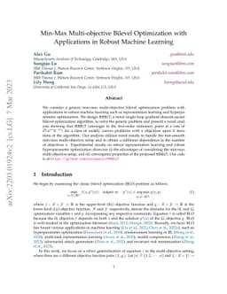 Min-Max Bilevel Multi-objective Optimization with Applications in
  Machine Learning