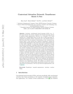 Contextual Attention Network: Transformer Meets U-Net