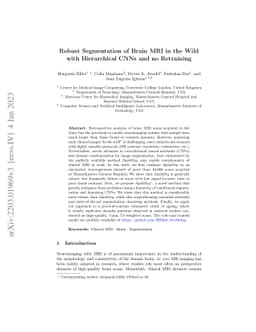 Robust Segmentation of Brain MRI in the Wild with Hierarchical CNNs and
  no Retraining