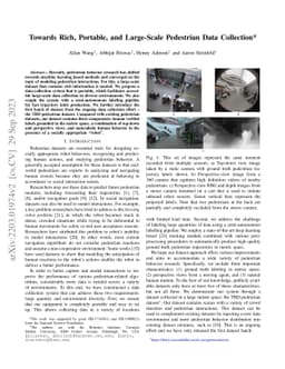 Towards Rich, Portable, and Large-Scale Pedestrian Data Collection