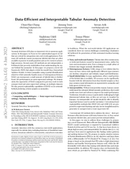 Data-Efficient and Interpretable Tabular Anomaly Detection