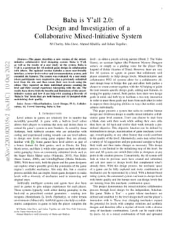 Baba is Yáll 2.0: Design and Investigation of a Collaborative
  Mixed-Initiative System
