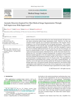 Anomaly Detection-Inspired Few-Shot Medical Image Segmentation Through
  Self-Supervision With Supervoxels