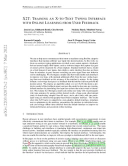 X2T: Training an X-to-Text Typing Interface with Online Learning from
  User Feedback