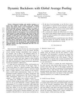 Dynamic Backdoors with Global Average Pooling