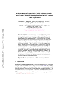 Scribble-Supervised Medical Image Segmentation via Dual-Branch Network
  and Dynamically Mixed Pseudo Labels Supervision