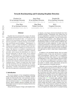Towards Benchmarking and Evaluating Deepfake Detection