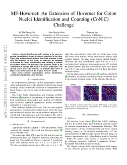 MF-Hovernet: An Extension of Hovernet for Colon Nuclei Identification
  and Counting (CoNiC) Challenge