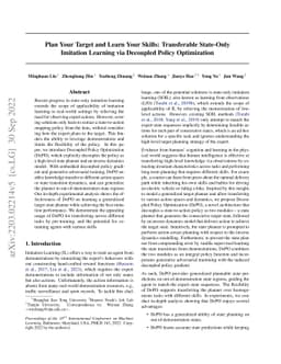 Plan Your Target and Learn Your Skills: Transferable State-Only
  Imitation Learning via Decoupled Policy Optimization