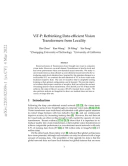 ViT-P: Rethinking Data-efficient Vision Transformers from Locality
