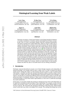 Ontological Learning from Weak Labels