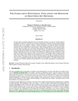 The Familiarity Hypothesis: Explaining the Behavior of Deep Open Set
  Methods