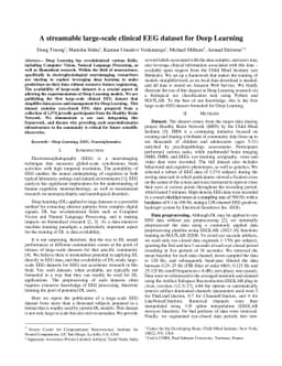 A streamable large-scale clinical EEG dataset for Deep Learning