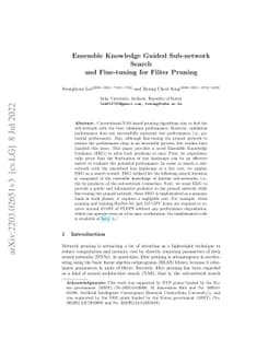 Ensemble Knowledge Guided Sub-network Search and Fine-tuning for Filter
  Pruning
