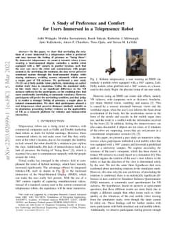 A Study of Preference and Comfort for Users Immersed in a Telepresence
  Robot
