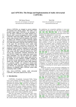 aaeCAPTCHA: The Design and Implementation of Audio Adversarial CAPTCHA