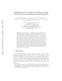 MaxDropoutV2: An Improved Method to Drop out Neurons in Convolutional
  Neural Networks