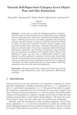 Towards Self-Supervised Category-Level Object Pose and Size Estimation