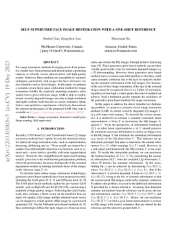 Self-Supervised Face Image Restoration with a One-Shot Reference