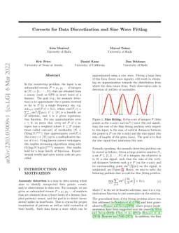 Coresets for Data Discretization and Sine Wave Fitting