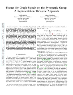 Frames for Graph Signals on the Symmetric Group: A Representation
  Theoretic Approach
