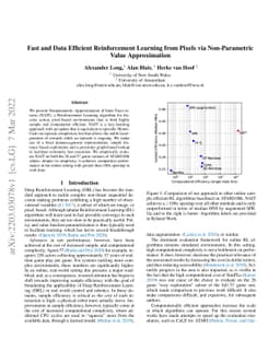 Fast and Data Efficient Reinforcement Learning from Pixels via
  Non-Parametric Value Approximation