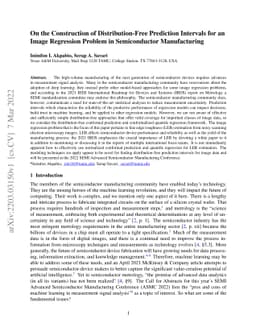 On the Construction of Distribution-Free Prediction Intervals for an
  Image Regression Problem in Semiconductor Manufacturing