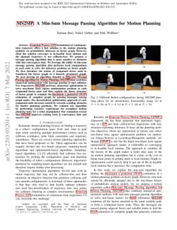 MS2MP: A Min-Sum Message Passing Algorithm for Motion Planning