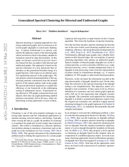 Generalized Spectral Clustering for Directed and Undirected Graphs