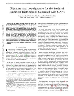 Signature and Log-signature for the Study of Empirical Distributions
  Generated with GANs