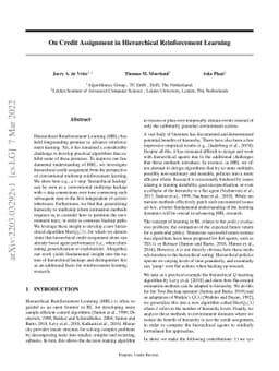 On Credit Assignment in Hierarchical Reinforcement Learning