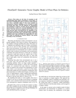 FloorGenT: Generative Vector Graphic Model of Floor Plans for Robotics