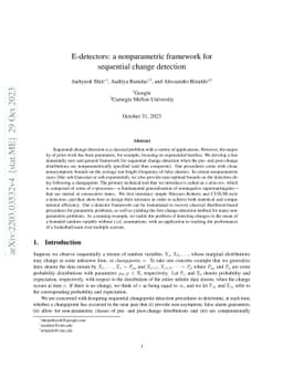 E-detectors: a nonparametric framework for sequential change detection