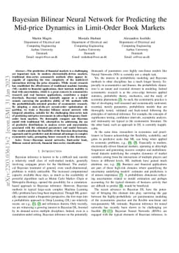 Bayesian Bilinear Neural Network for Predicting the Mid-price Dynamics
  in Limit-Order Book Markets